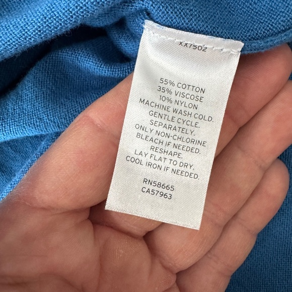 CASLON Women's Lightweight Long Sleeve Sweater Blue Size Small Snap Up Side Hem - Picture 6 of 13